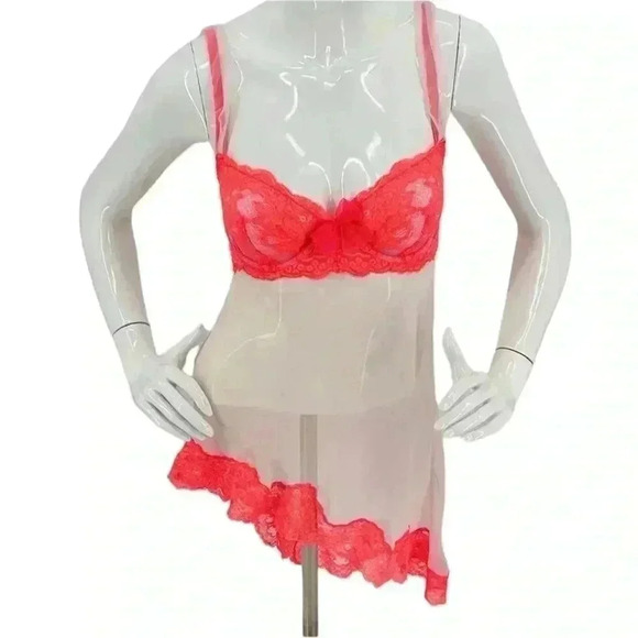 Victorias Secret Slip Dress Lingerie Lace and mesh size 36C NWOT - Picture 1 of 4